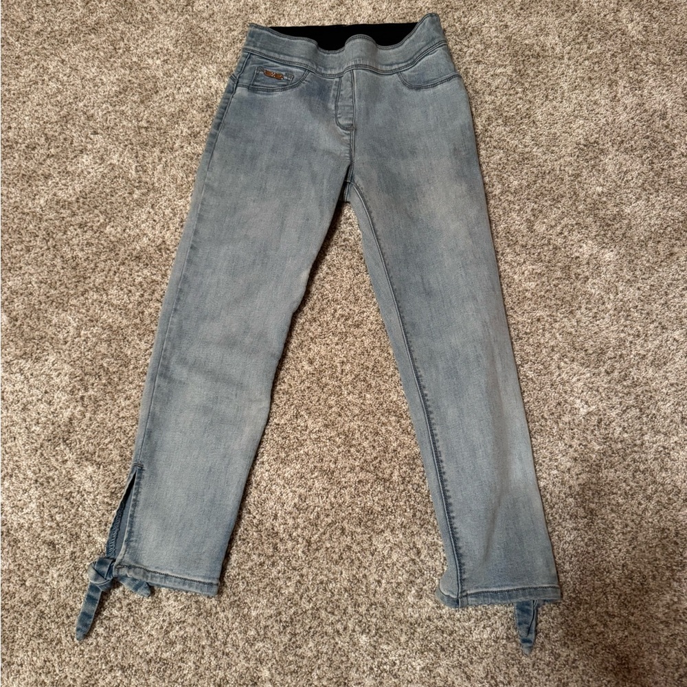 Coco + Carmen Light Blue Skinny Jeans with Ankle Ties